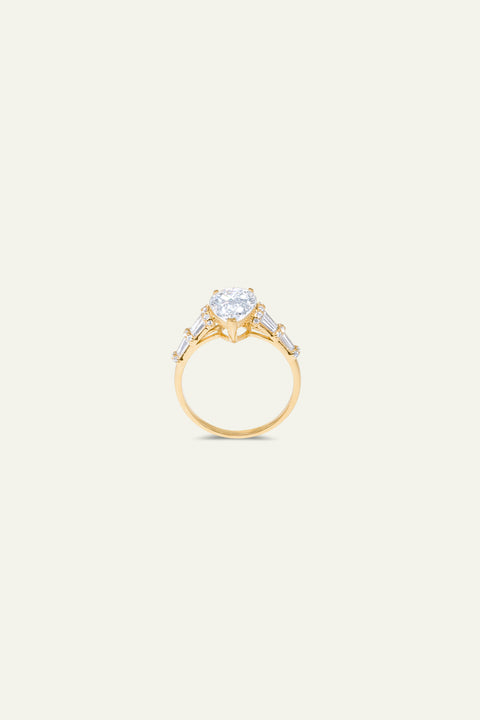 Aurora Pear Baguette Ring