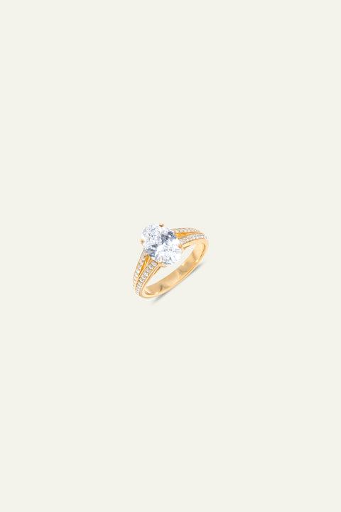 Solar Crown Oval Ring